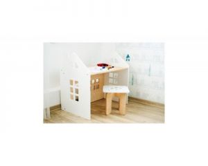 Kajtek - biurko dla dziecka z taboretem białe Planeco