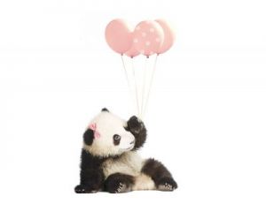 Dekornik , Naklejka Panda Balony Róż 70x115 cm