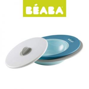 Beaba - Komplet talerzyk i miseczka z pokrywką Ellipse blue