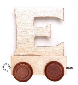 Wagonik z literką E - element z układanki ALFABET POCIĄG