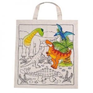 Bawełniana torba na zakupy do pokolorowania - Dino