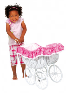 Wózek dla lalek wiklinowy "Pink"