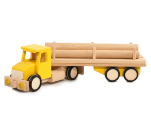 Duża drewniana ciężarówka z drewnem - Duża ciężarówka z drewnem niebieska