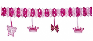 Girlanda księżniczki papierowa 4 m - dekoracje urodzinowe dla dzieci