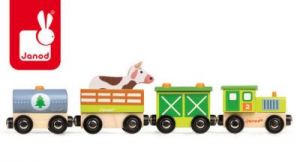 Farma pociąg drewniany - zabawka dla dzieci