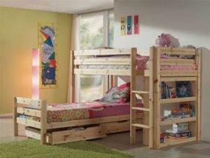 Łóżko piętrowe dla dzieci Pino - sosna naturalna