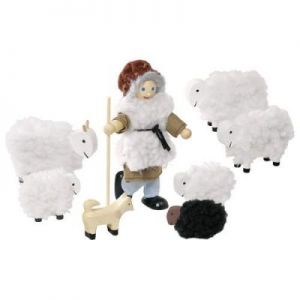 Drewniane Laleczki Pasterz Józio i jego owieczki