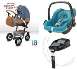 Wózek Babyactive Shell-Eko 4w1 FOTEL MAXI COSI PEBBLE + BAZA FAMILYFIX