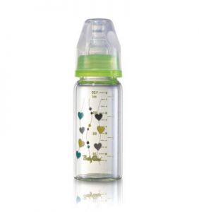 Babyono - Butelka szklana standardowa 120 ml - zielona