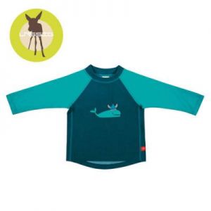 Lassig - Koszulka do pływania z długim rękawem Blue whale UV 50+ - 6-12 mc