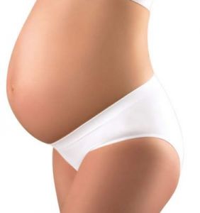 Babyono - Figi pod brzuch dla kobiet w ciąży - białe - L