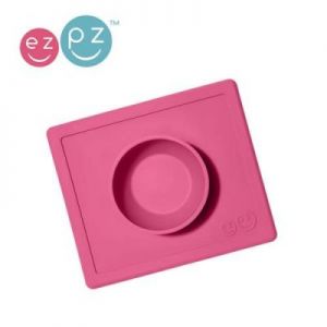 EZPZ - Silikonowa miseczka z podkładką 2w1 Happy Bowl różowa
