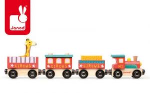 Cyrk pociąg drewniany - zabawka dla dzieci