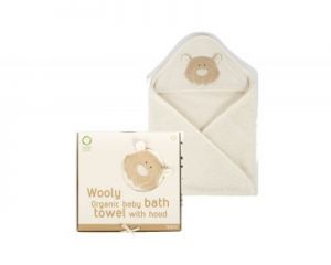 Wooly Organic, Classic Teddy, Miś Organiczny ręcznik kąpielowy z kapturem, 75x75cm