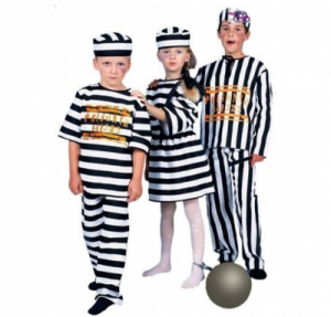 Więźniarka - przebrania, kostiumy dla dzieci, - 128 cm
