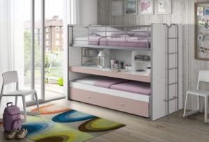Łóżko piętrowe dla dzieci Bonny Pink