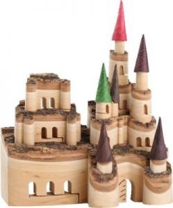 Zamek drewniany barwny - zabawka dla dzieci