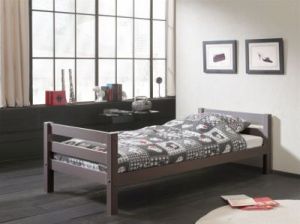 Łóżko drewniane dla dziecka pojedyncze Pino - sosna ciemnoszara