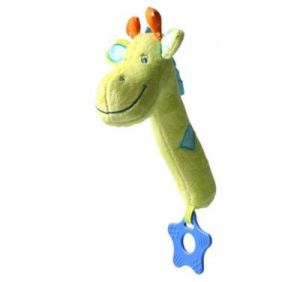 Babyono - Zabawka piszcząca z gryzakiem szczęśliwa żyrafa
