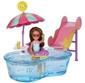 Barbie Małe zestawy Chelsea + lalka Mattel (zabawa w wodzie)
