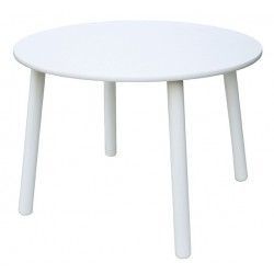 Biały okrągły stolik