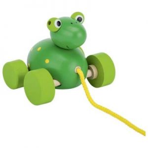 Żabka na sznureczku, zabawka do ciągnięcia dla dzieci