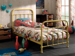 Metalowe łóżko dla dziecka New York słoneczna żółć
