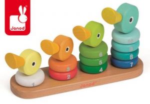 Rodzina kaczek drewniana piramida - zabawki dla dzieci