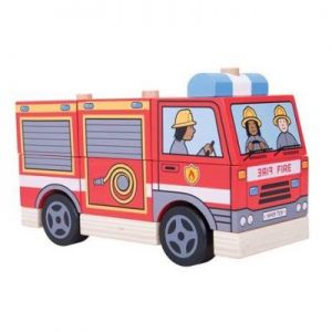 Bigjigs - Sorter wóz strażacki z klocków