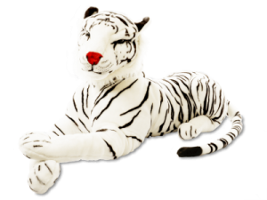 Wielki pluszowy biały tygrys