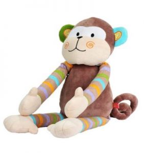 Babyono - Zabawka welurowa z grzechotką małpka George