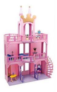 Drewniany Domek dla lalek Bajkowy zamek