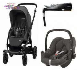 Wózek Maxi Cosi Stella + gondola Foldable + Maxi Cosi PEBBLE + BAZA FAMILYFIX