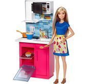 Barbie Mebelki + Lalka Mattel (kuchnia)