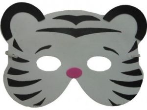 Maska z pianki - tygrys biały, dla dzieci,