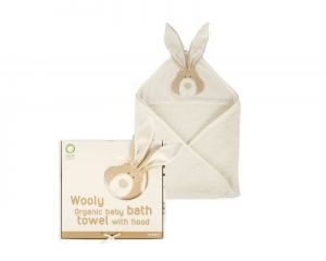 Wooly Organic, Classic Bunny, Zajączek Organiczny ręcznik kąpielowy z kapturem, 75x75cm