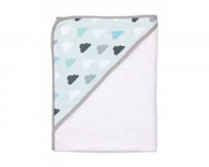 Bebe-jou, Ręcznik z kapturkiem Pastelowe chmurki 85 x 75 cm