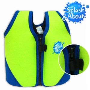 Kamizelka do pływania dla dzieci Float Jacket - limonkowy z niebieskim wykończeniem - 3-6 lat (18-30