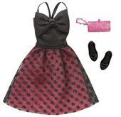 Barbie sukienka z dodatkami Mattel (czarno-różowa)