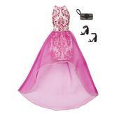 Barbie sukienka z dodatkami Mattel (biało-różowa)