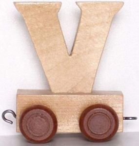 Wagonik z literką V - element z układanki ALFABET POCIĄG