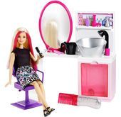 Barbie brokatowy salonik fryzjerski Mattel (blondynka)