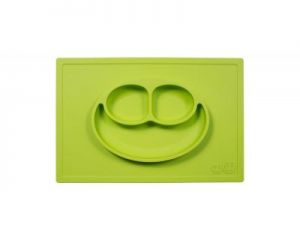 EZPZ, silikonowy talerzyk z podkładką 2w1 Happy Mat zielony