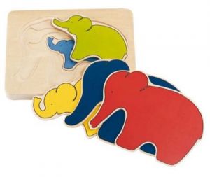 Puzzle wielowarstwowe dla dzieci, Słonie (5 elementów)
