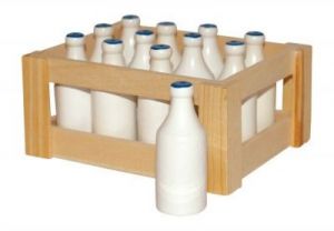 Butelka mleka z drewna (12 sztuk) - zabawka dla dzieci