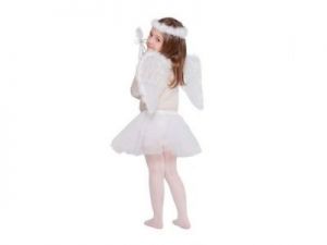 Zestaw aniołek (aureola + skrzydełka + spódniczka) do zabawy dla dzieci