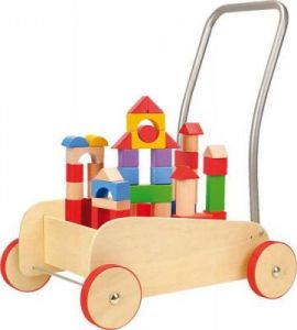Wózek chodzik z klockami - zabawka dla dzieci