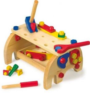 Drewniany warsztat z narzędziami do zabawy dla dzieci - Słoń