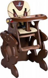 Krzesełko do karmienia + stolik Caretero Primus Brązowe + PUZZLE
