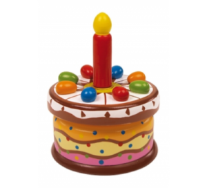 Dekoracja urodzinowa z pozytywką Tort urodzinowy